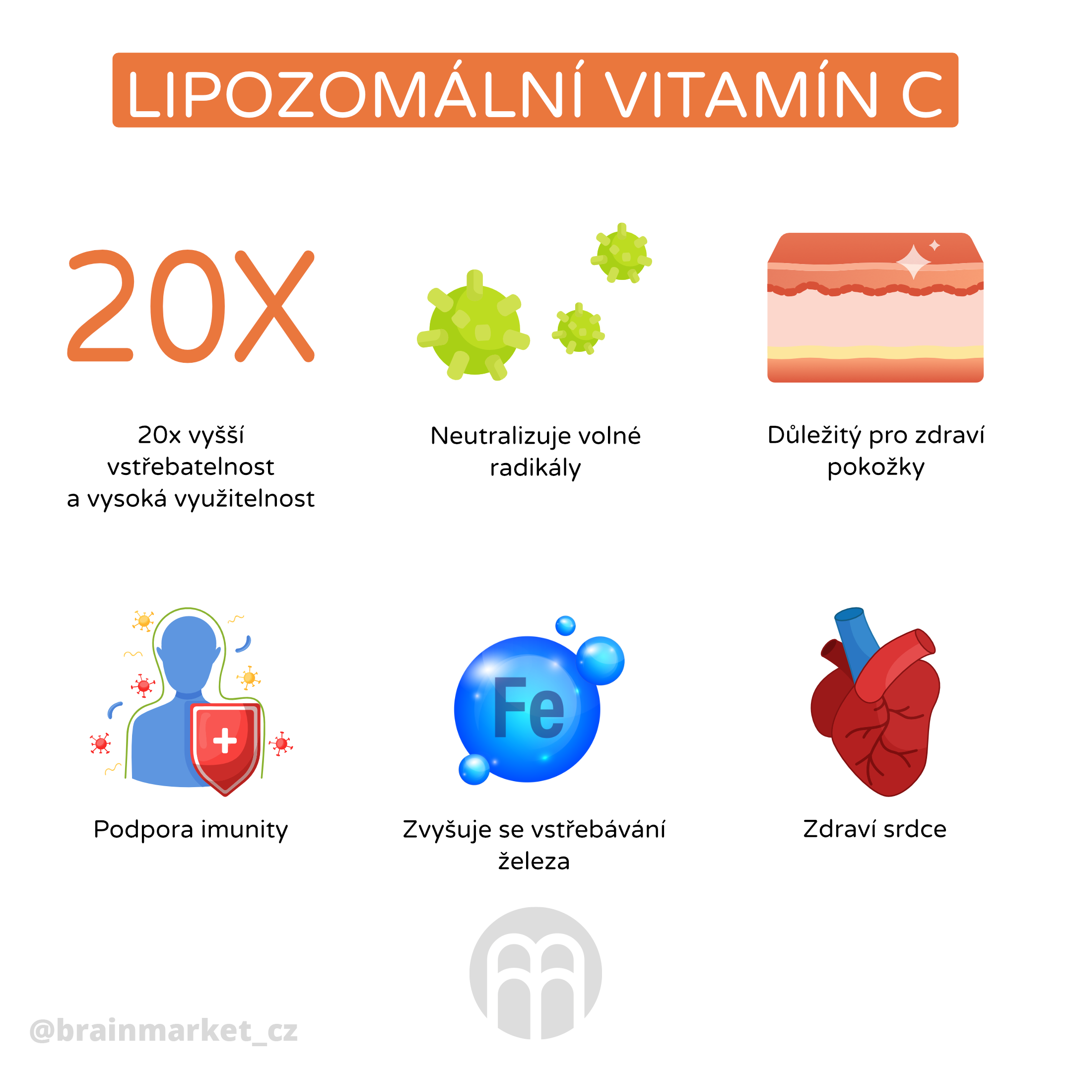 BrainMax Lipozomální Vitamín C Tekutý